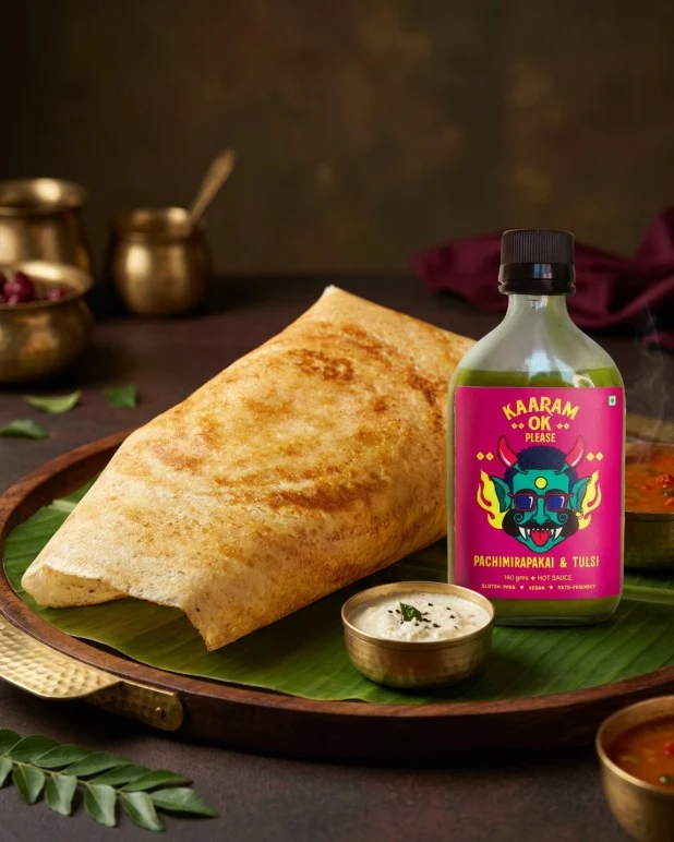 Pachimirapakai & Tulsi Hot Sauce Dosa Lifestyle